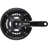 Shimano Fc-Ty501 Chainset 46 / 30 Double 7 / 8-Speed 170 Mm With Chainguard Black Cranks